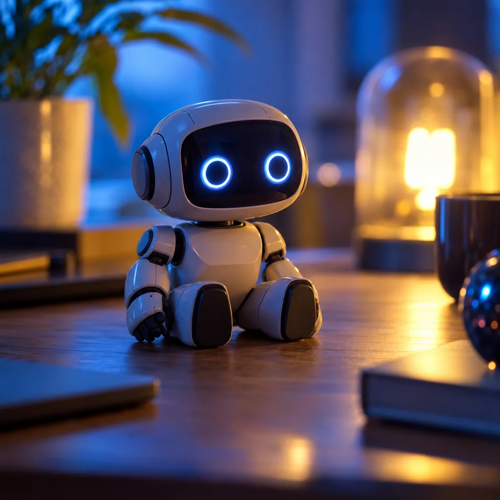 Illustration of a blinking electronic toy with buttons